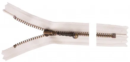 YKK Glidelås Antikk Messing 12cm 4mm Natur