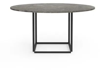 New Works Florence Spisebord Ø145 Gris Du Marais Marmor med Sort Ramme